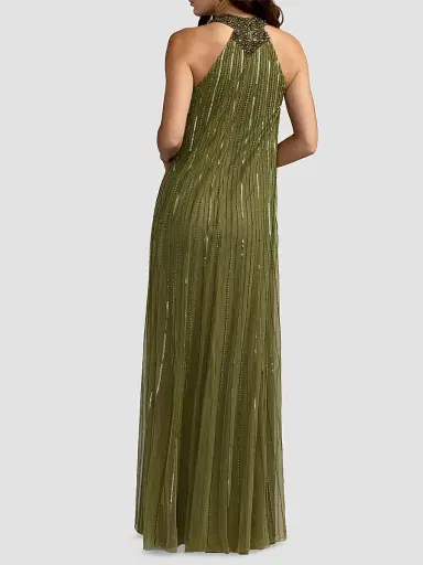Mac Duggal Women's Sequined-Mesh Trapeze Gown | Thumbnail 3 Mac Duggal Women's Sequined-Mesh Trapeze Gown | Thumbnail 3