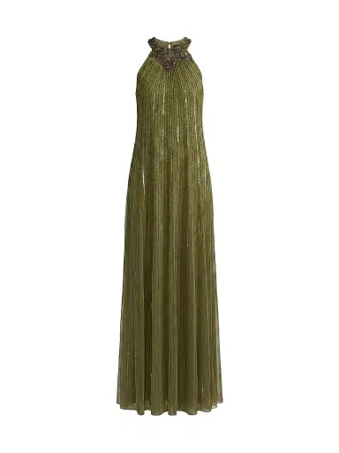 Mac Duggal Women's Sequined-Mesh Trapeze Gown | Thumbnail 1 Mac Duggal Women's Sequined-Mesh Trapeze Gown | Thumbnail 1