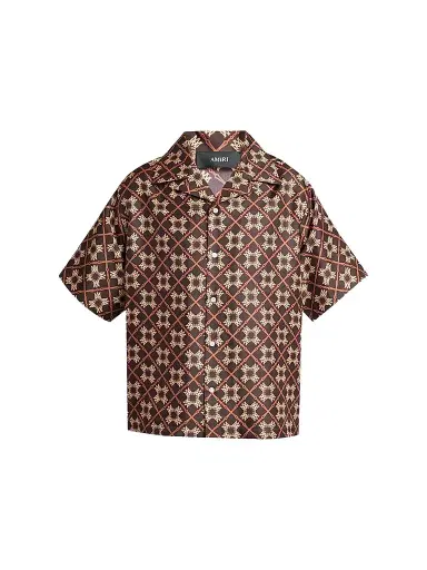 AMIRI Men's Geometric Silk Camp Shirt | Thumbnail 1 AMIRI Men's Geometric Silk Camp Shirt | Thumbnail 1