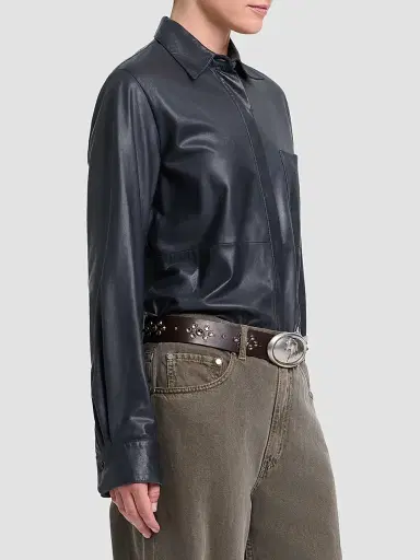 TWP Women's Cowboy Update Leather Shirt | Thumbnail 6 TWP Women's Cowboy Update Leather Shirt | Thumbnail 6