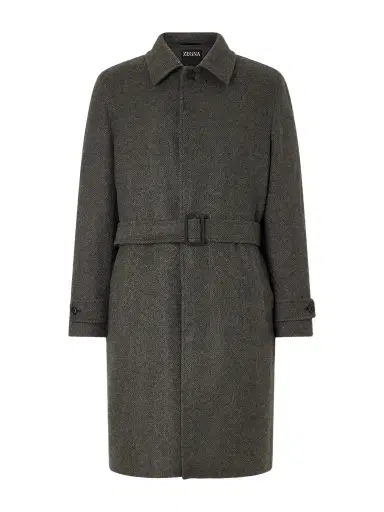 Zegna Oasi Belted Herringbone Cashmere Trench Coat - Men | Thumbnail 1 Zegna Oasi Belted Herringbone Cashmere Trench Coat - Men | Thumbnail 1