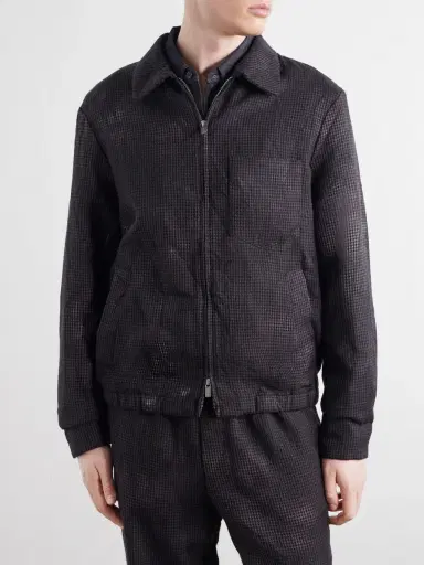 Barena Garment-Dyed Houndstooth Wool Blouson Jacket - Men | Thumbnail 3 Barena Garment-Dyed Houndstooth Wool Blouson Jacket - Men | Thumbnail 3