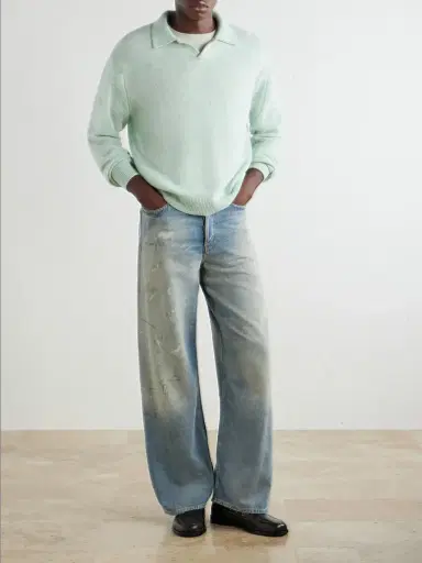 Auralee Cashmere Polo Sweater - Men | Thumbnail 2 Auralee Cashmere Polo Sweater - Men | Thumbnail 2