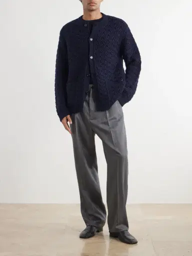 Valentino Garavani Straight-Leg Pleated Herringbone Virgin Wool Trousers - Men | Thumbnail 2 Valentino Garavani Straight-Leg Pleated Herringbone Virgin Wool Trousers - Men | Thumbnail 2