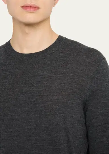 Tom Ford Men's Fine Gauge Wool Crewneck Sweater | Thumbnail 5 Tom Ford Men's Fine Gauge Wool Crewneck Sweater | Thumbnail 5