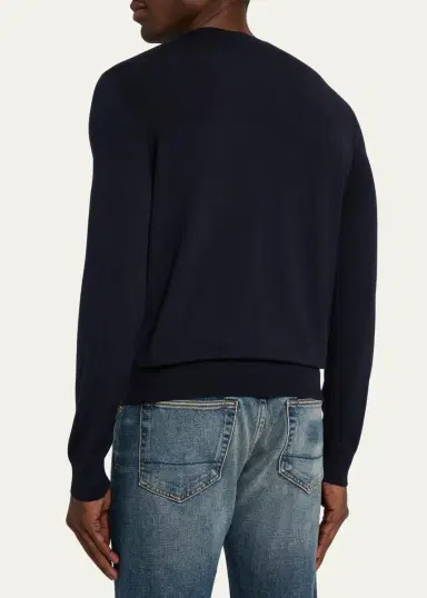 Tom Ford Men's Fine Gauge Wool Crewneck Sweater | Thumbnail 7 Tom Ford Men's Fine Gauge Wool Crewneck Sweater | Thumbnail 7