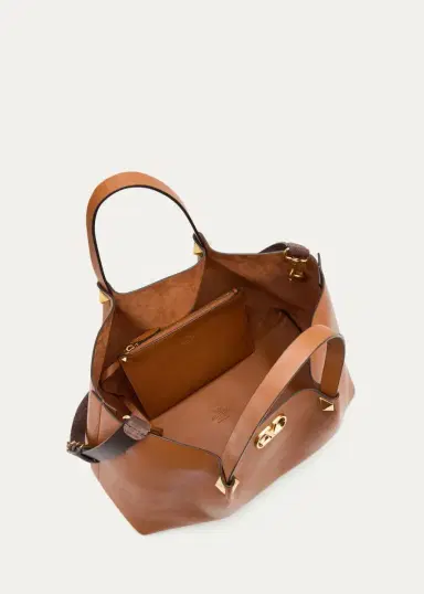 Valentino Garavani Large Soft Leather Shopping Bag | Thumbnail 3 Valentino Garavani Large Soft Leather Shopping Bag | Thumbnail 3