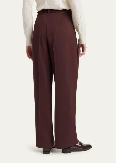 Kiton Pleated Wool-Silk Straight-Leg Trousers | Thumbnail 3 Kiton Pleated Wool-Silk Straight-Leg Trousers | Thumbnail 3