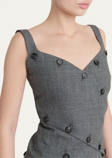 Ferragamo Button-Embellished Mouline Wool Top | Thumbnail 5 Ferragamo Button-Embellished Mouline Wool Top | Thumbnail 5