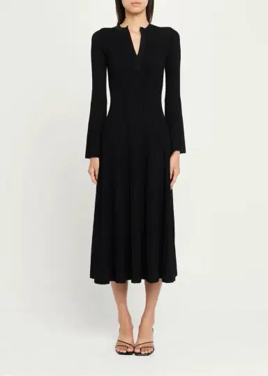 Simkhai Genna Ribbed Midi Dress | Thumbnail 2 Simkhai Genna Ribbed Midi Dress | Thumbnail 2