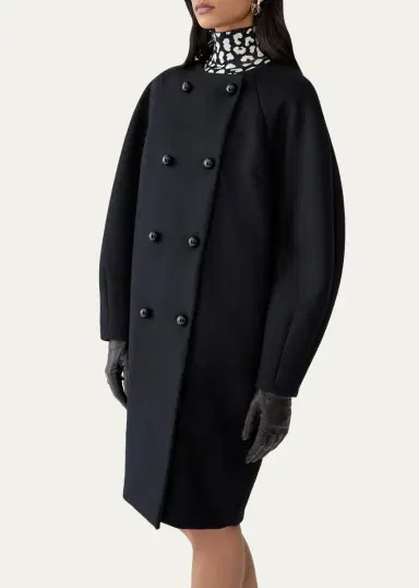 Carolina Herrera Wool Double-Breasted Cocoon Coat | Thumbnail 4 Carolina Herrera Wool Double-Breasted Cocoon Coat | Thumbnail 4