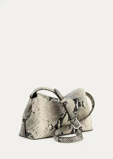 TOTEME T-Lock Python-Print Leather Clutch Bag | Thumbnail 2 TOTEME T-Lock Python-Print Leather Clutch Bag | Thumbnail 2