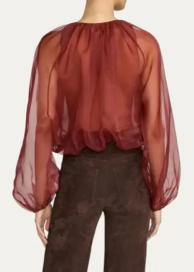 Frame The Sheer Balloon Blouse | Thumbnail 3 Frame The Sheer Balloon Blouse | Thumbnail 3