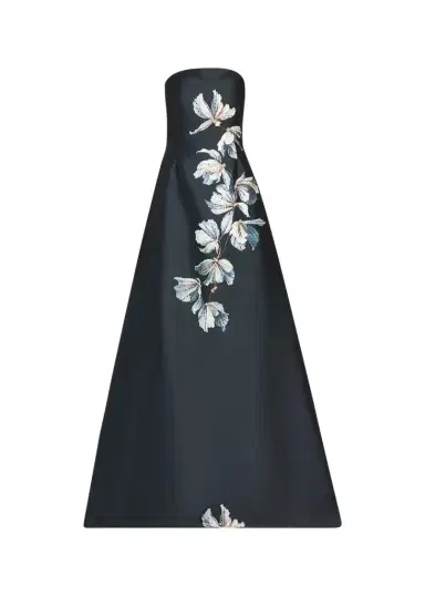 Rickie Freeman for Teri Jon Beaded Floral Mikado A-Line Gown | Thumbnail 1 Rickie Freeman for Teri Jon Beaded Floral Mikado A-Line Gown | Thumbnail 1