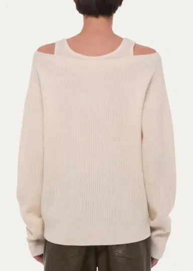Helmut Lang Cold-Shoulder Wool Top | Thumbnail 3 Helmut Lang Cold-Shoulder Wool Top | Thumbnail 3