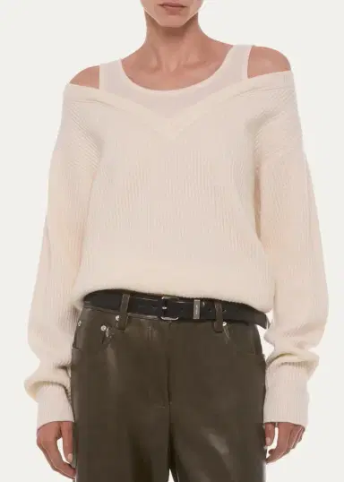 Helmut Lang Cold-Shoulder Wool Top | Thumbnail 4 Helmut Lang Cold-Shoulder Wool Top | Thumbnail 4