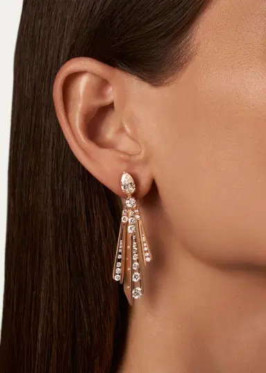 Reza Dune 18K Rose Gold Diamond Construct Earrings | Thumbnail 2 Reza Dune 18K Rose Gold Diamond Construct Earrings | Thumbnail 2