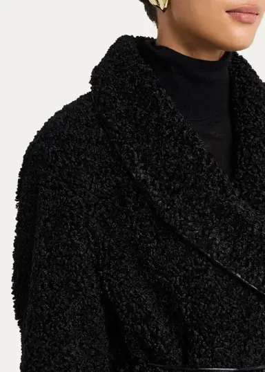 Simkhai Kimia Tie Waist Sherpa Jacket | Thumbnail 5 Simkhai Kimia Tie Waist Sherpa Jacket | Thumbnail 5