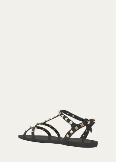 Valentino Garavani Rockstud Jelly Flat Gladiator Sandals | Thumbnail 4 Valentino Garavani Rockstud Jelly Flat Gladiator Sandals | Thumbnail 4