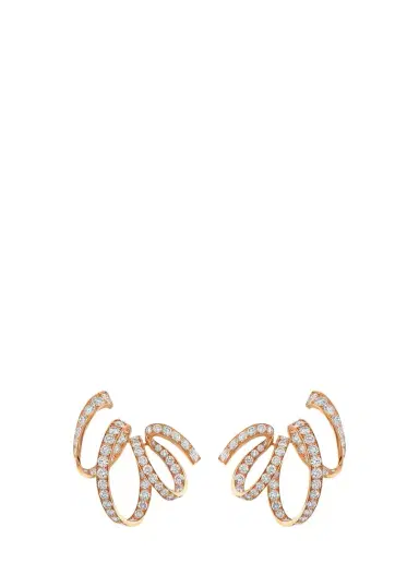 Reza Ruban 18K Rose Gold Diamond Earrings | Thumbnail 1 Reza Ruban 18K Rose Gold Diamond Earrings | Thumbnail 1