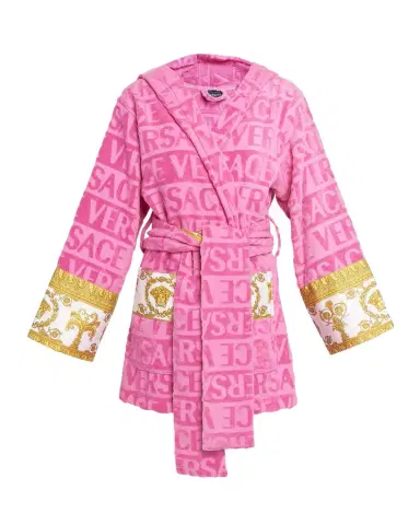 Versace I Heart Baroque Hooded Short Bathrobe | Thumbnail 1 Versace I Heart Baroque Hooded Short Bathrobe | Thumbnail 1