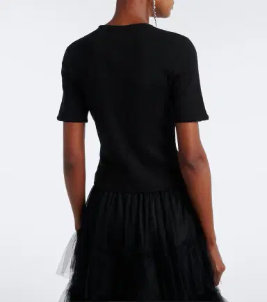Simone Rocha Embellished pointelle-knit cotton top | Thumbnail 2 Simone Rocha Embellished pointelle-knit cotton top | Thumbnail 2