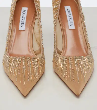 Aquazzura Soft Sky embellished tulle and satin pumps | Thumbnail 3 Aquazzura Soft Sky embellished tulle and satin pumps | Thumbnail 3