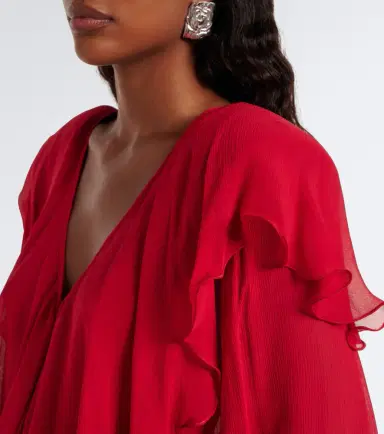 BLUMARINE Ruffled crêpe blouse | Thumbnail 5 BLUMARINE Ruffled crêpe blouse | Thumbnail 5