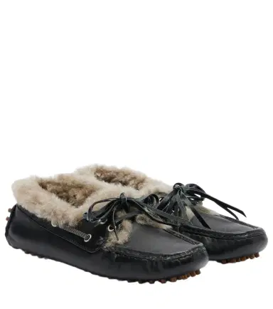 Brunello Cucinelli Monili shearling boat shoes | Thumbnail 1 Brunello Cucinelli Monili shearling boat shoes | Thumbnail 1