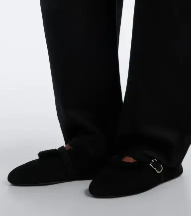 Alaïa Alaïa Shearling-trimmed suede Mary Jane flats | Thumbnail 6 Alaïa Alaïa Shearling-trimmed suede Mary Jane flats | Thumbnail 6