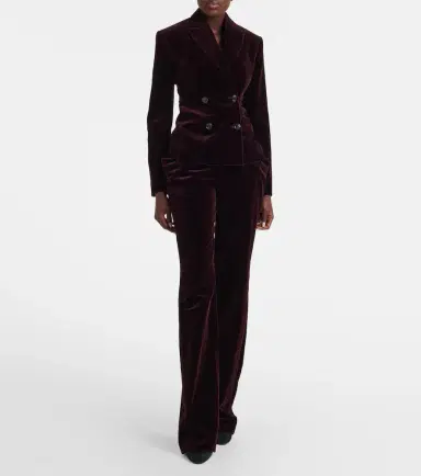 Alaïa Alaïa Double-breasted cotton velvet jacket | Thumbnail 4 Alaïa Alaïa Double-breasted cotton velvet jacket | Thumbnail 4