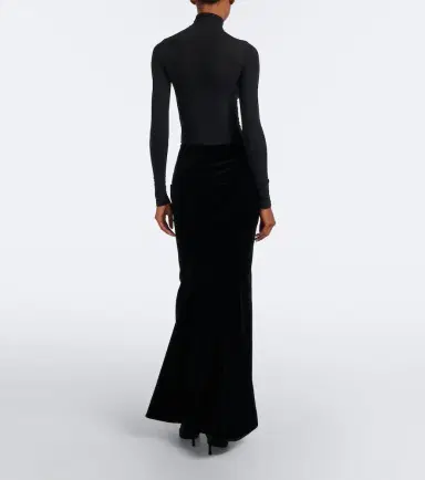 Alaïa Alaïa Cotton velvet maxi skirt | Thumbnail 2 Alaïa Alaïa Cotton velvet maxi skirt | Thumbnail 2