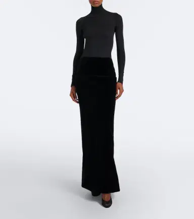 Alaïa Alaïa Cotton velvet maxi skirt | Thumbnail 6 Alaïa Alaïa Cotton velvet maxi skirt | Thumbnail 6