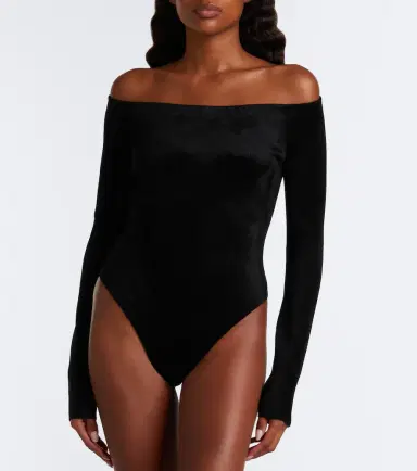 Alaïa Alaïa Off-shoulder velvet bodysuit | Thumbnail 7 Alaïa Alaïa Off-shoulder velvet bodysuit | Thumbnail 7