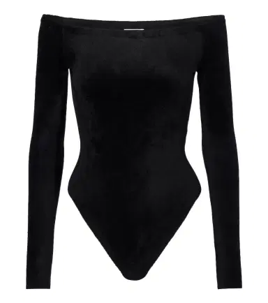 Alaïa Alaïa Off-shoulder velvet bodysuit | Thumbnail 1 Alaïa Alaïa Off-shoulder velvet bodysuit | Thumbnail 1