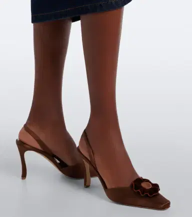 Manolo Blahnik Caulosli satin slingback pumps | Thumbnail 6 Manolo Blahnik Caulosli satin slingback pumps | Thumbnail 6