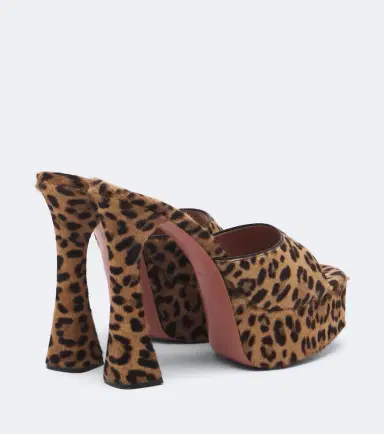 Amina Muaddi Dalida calf hair platform mules | Thumbnail 4 Amina Muaddi Dalida calf hair platform mules | Thumbnail 4