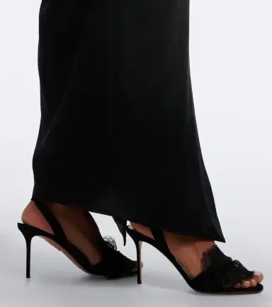 Aquazzura Lover lace-trimmed suede slingback sandals | Thumbnail 6 Aquazzura Lover lace-trimmed suede slingback sandals | Thumbnail 6