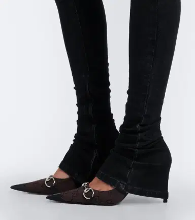 Gucci Donna GG canvas leather-trimmed pumps | Thumbnail 5 Gucci Donna GG canvas leather-trimmed pumps | Thumbnail 5