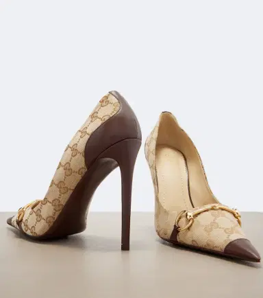 Gucci Donna Horsebit GG Canvas pumps | Thumbnail 4 Gucci Donna Horsebit GG Canvas pumps | Thumbnail 4