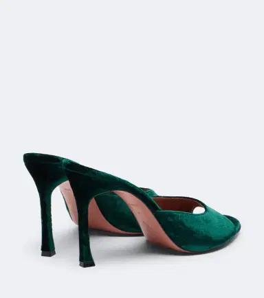 Amina Muaddi Alexa velvet mules | Thumbnail 3 Amina Muaddi Alexa velvet mules | Thumbnail 3