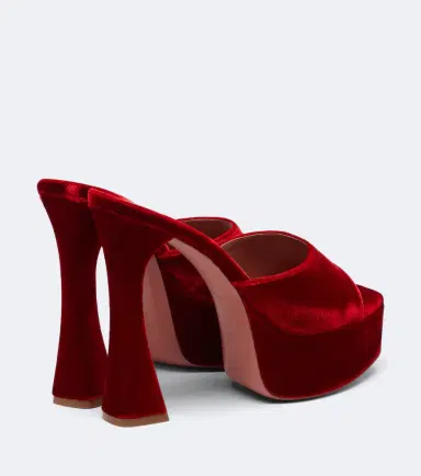 Amina Muaddi Dalida velvet mules | Thumbnail 3 Amina Muaddi Dalida velvet mules | Thumbnail 3