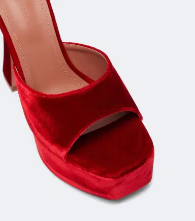 Amina Muaddi Dalida velvet mules | Thumbnail 4 Amina Muaddi Dalida velvet mules | Thumbnail 4
