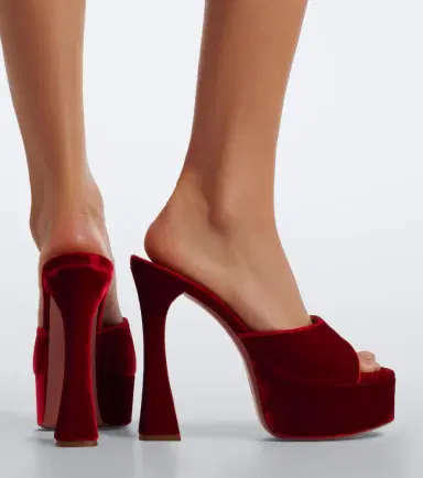 Amina Muaddi Dalida velvet mules | Thumbnail 5 Amina Muaddi Dalida velvet mules | Thumbnail 5