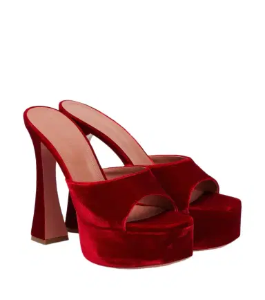 Amina Muaddi Dalida velvet mules | Thumbnail 1 Amina Muaddi Dalida velvet mules | Thumbnail 1