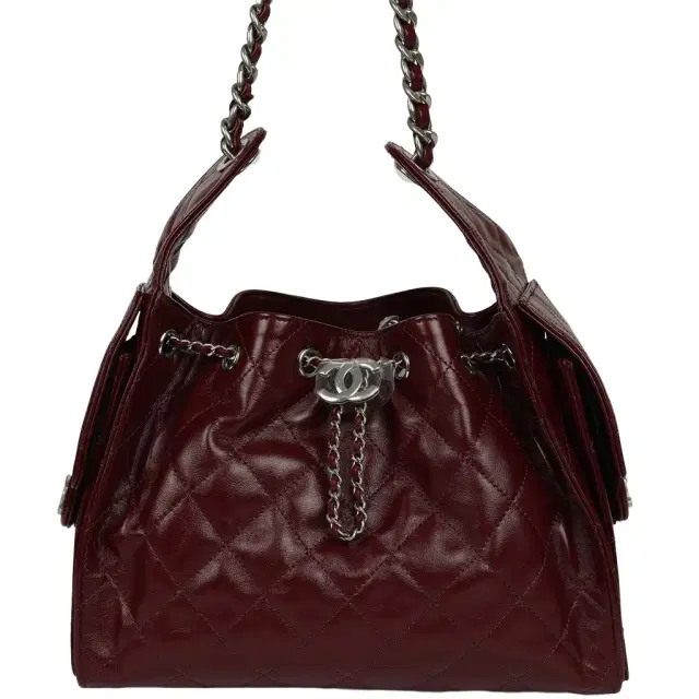 Chanel Small 25 Hobo Bag Dark Burgundy Shiny Lambskin Silver Hardware Chanel Small 25 Hobo Bag Dark Burgundy Shiny Lambskin Silver Hardware