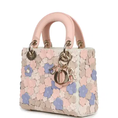 Dior Christian Dior Mini Lady Dior Bag "Buttercup" Rose Soupir, Off-White, Light Purple, Light Brown Lambskin Light Gold Hardware | Thumbnail 5 Dior Christian Dior Mini Lady Dior Bag "Buttercup" Rose Soupir, Off-White, Light Purple, Light Brown Lambskin Light Gold Hardware | Thumbnail 5