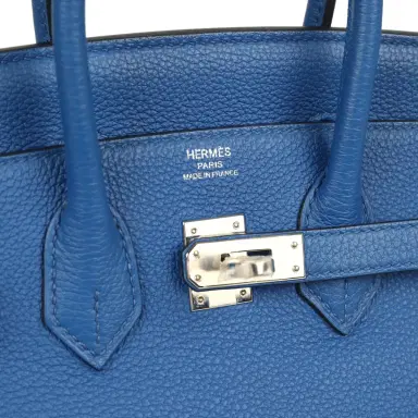 HERMÈS Hermes Birkin 25 Bleu France Togo Palladium Hardware | Thumbnail 7 HERMÈS Hermes Birkin 25 Bleu France Togo Palladium Hardware | Thumbnail 7