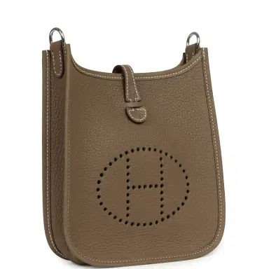 HERMÈS Hermes Evelyne TPM Etoupe Clemence Palladium Hardware | Thumbnail 2 HERMÈS Hermes Evelyne TPM Etoupe Clemence Palladium Hardware | Thumbnail 2