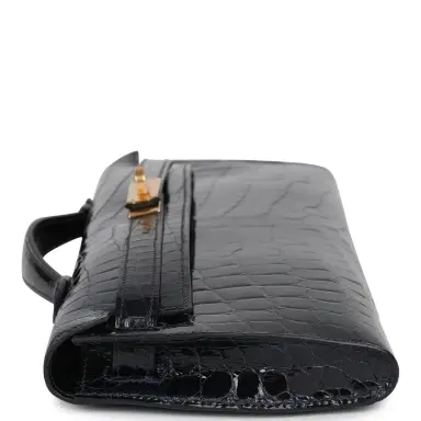 HERMÈS Hermes Kelly Cut Bleu Marine Shiny Niloticus Crocodile Gold Hardware | Thumbnail 5 HERMÈS Hermes Kelly Cut Bleu Marine Shiny Niloticus Crocodile Gold Hardware | Thumbnail 5